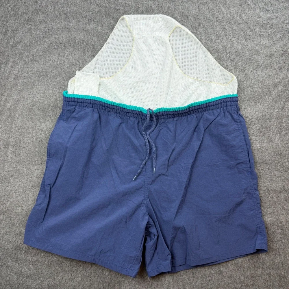 Fremantle‎ Swim Trunks Men's XL Blue Teal Nautical Flag Mesh Lined Board Shorts
